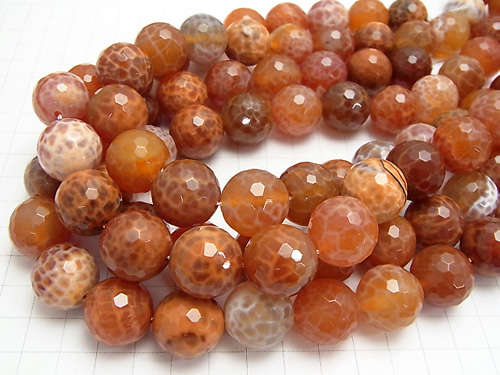 ファイヤーアゲート 128面ラウンドカット18mm 1/4連~1連(約36cm) サムネイル4