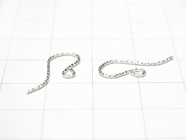 Silver925 ピアスフック19×8mm スパークル 2ペア サムネイル2
