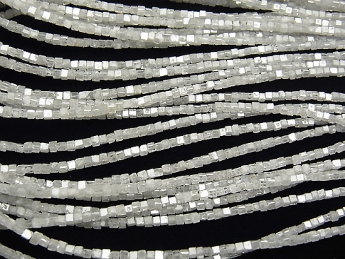 オフホワイトダイヤモンド キューブカット 1連 天然石ビーズの卸問屋 通販ケンケンジェムズ