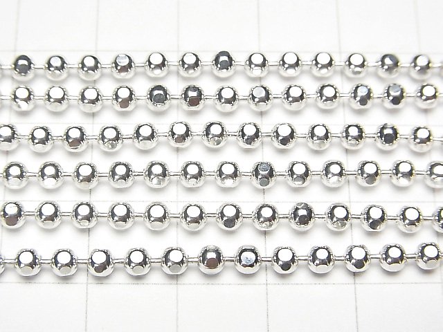 Silver925 カットボールチェーン 3mm 純銀仕上げ 【45cm】【50cm