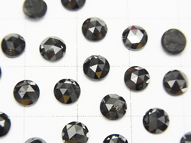 ブラックダイヤモンドAAA　ラウンド　ローズカット5×5×2mm　1粒