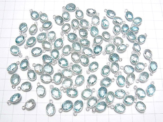 【動画】宝石質スカイブルートパーズAAA- 枠留めオーバルカット9×7mm SILVER925 4個 サムネイル4