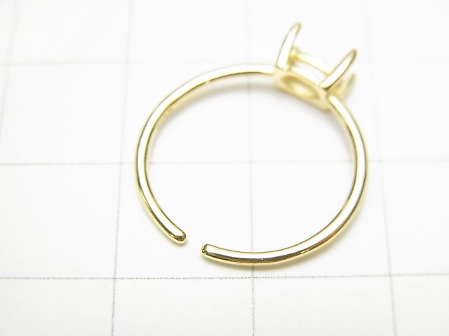 【動画】Silver925 リング空枠(爪留め)横向きオーバルファセットカット6×4mm 18KGP フリーサイズ 1個 サムネイル3