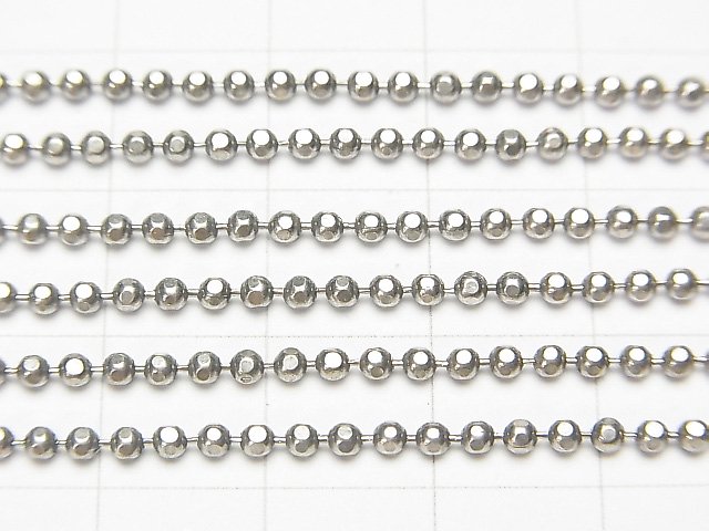 Silver925 カットボールチェーン 2mm いぶし 【38cm】【40cm】【45cm】 ネックレス 1本