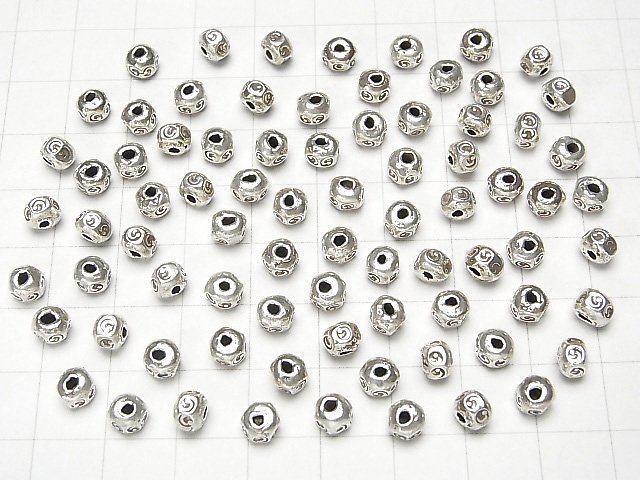 カレンシルバー ロンデル5×5×4mm 3粒｜シルバー925製のビーズから